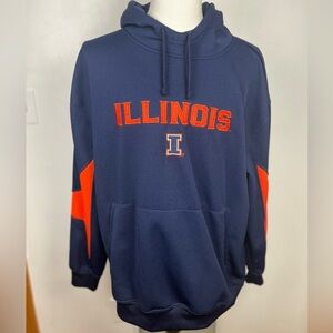 Illinois Fighting Illini PRO PLAYER Navy SPELL‎ OUT w I Hoodie Size 2XL